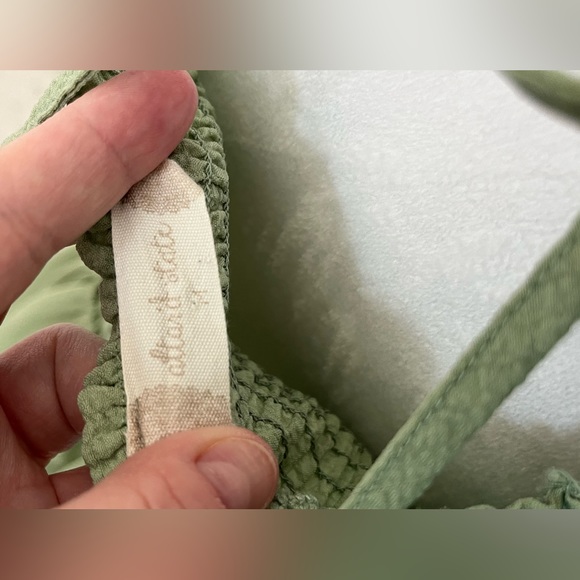 NWOT Altar’d State Smocked Mini Puff Sleeve Dress with Tie Back. Green. Size M - Picture 7 of 7